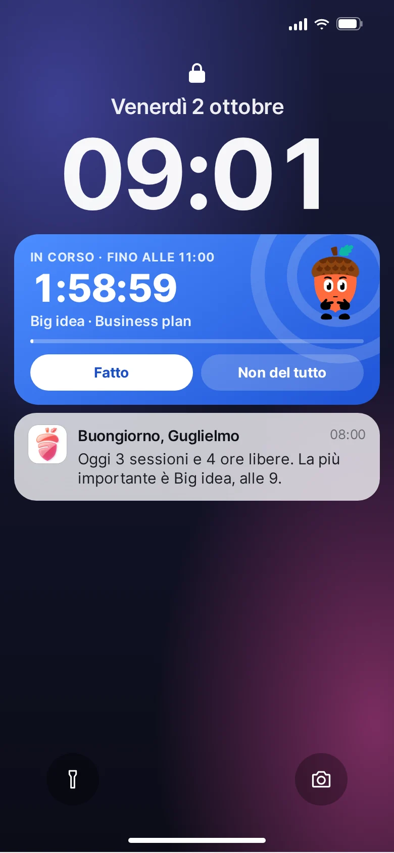 Flew: sessione dal vivo sulla schermata di blocco