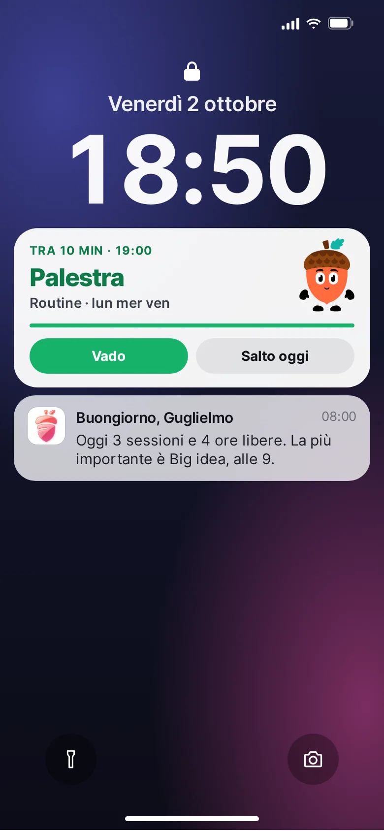Flew: notifica Routine